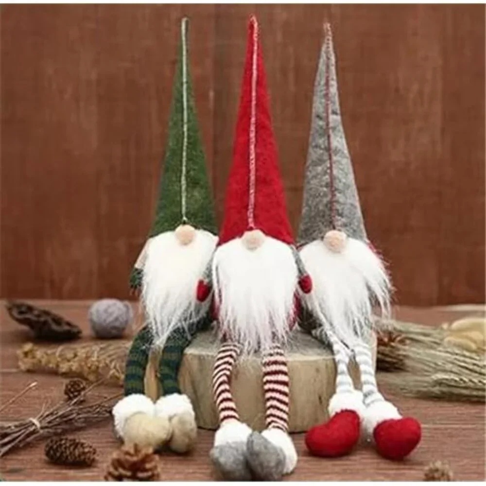 3pcs Long Legs Rudolph Doll Set, Christmas Decoration‎ & Kids Gift